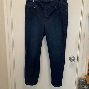 Used blue denim long pants